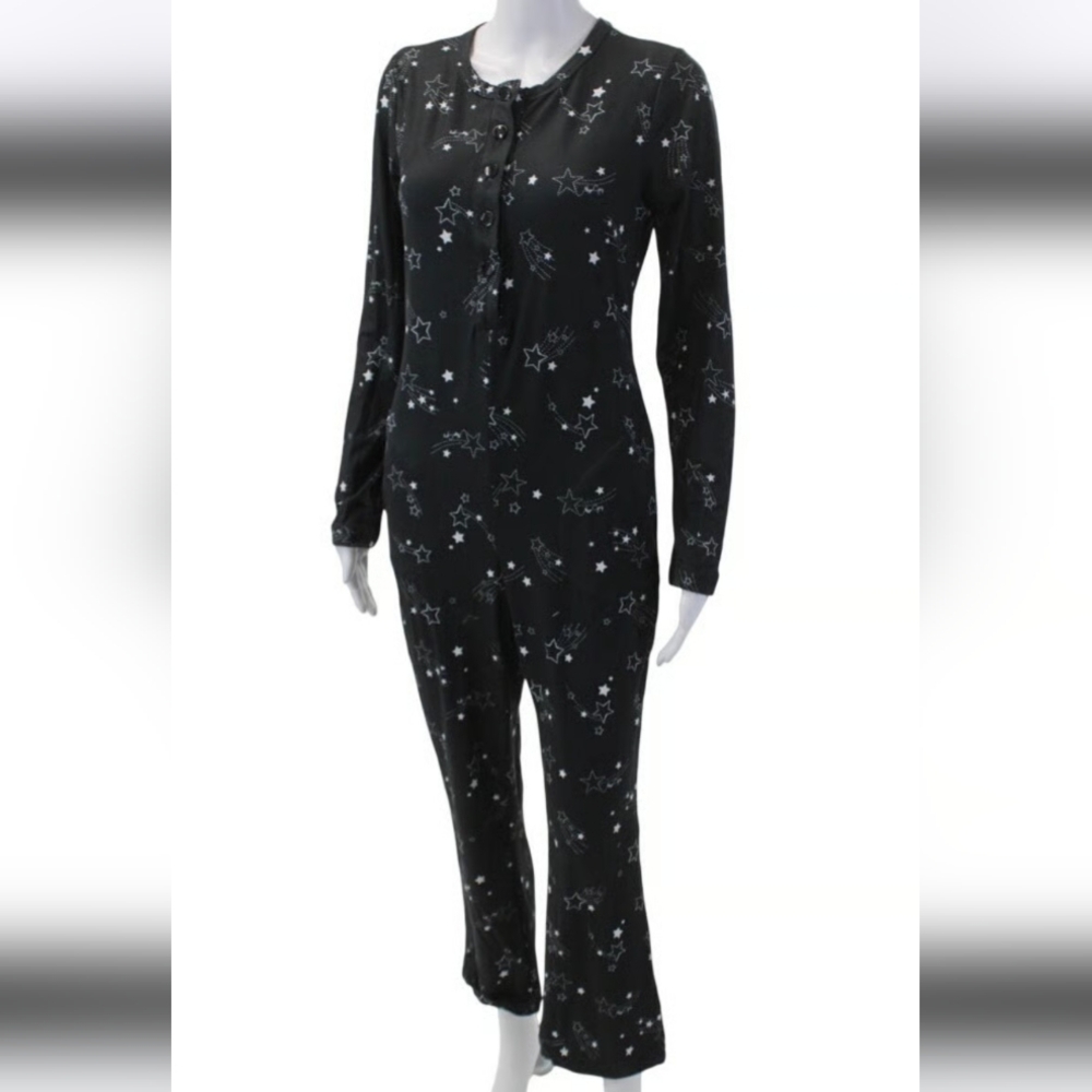 NWT Mason Grey Black And White Shooting Star Onesie Pajamas Size S - Picture 5 of 6